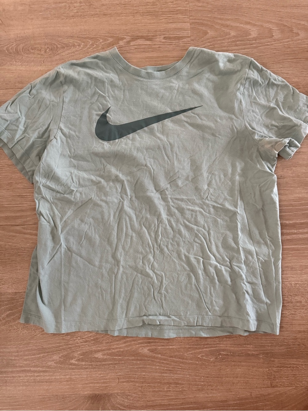 Nike Swoosh Tee - Sage Green with Dark Green Logo